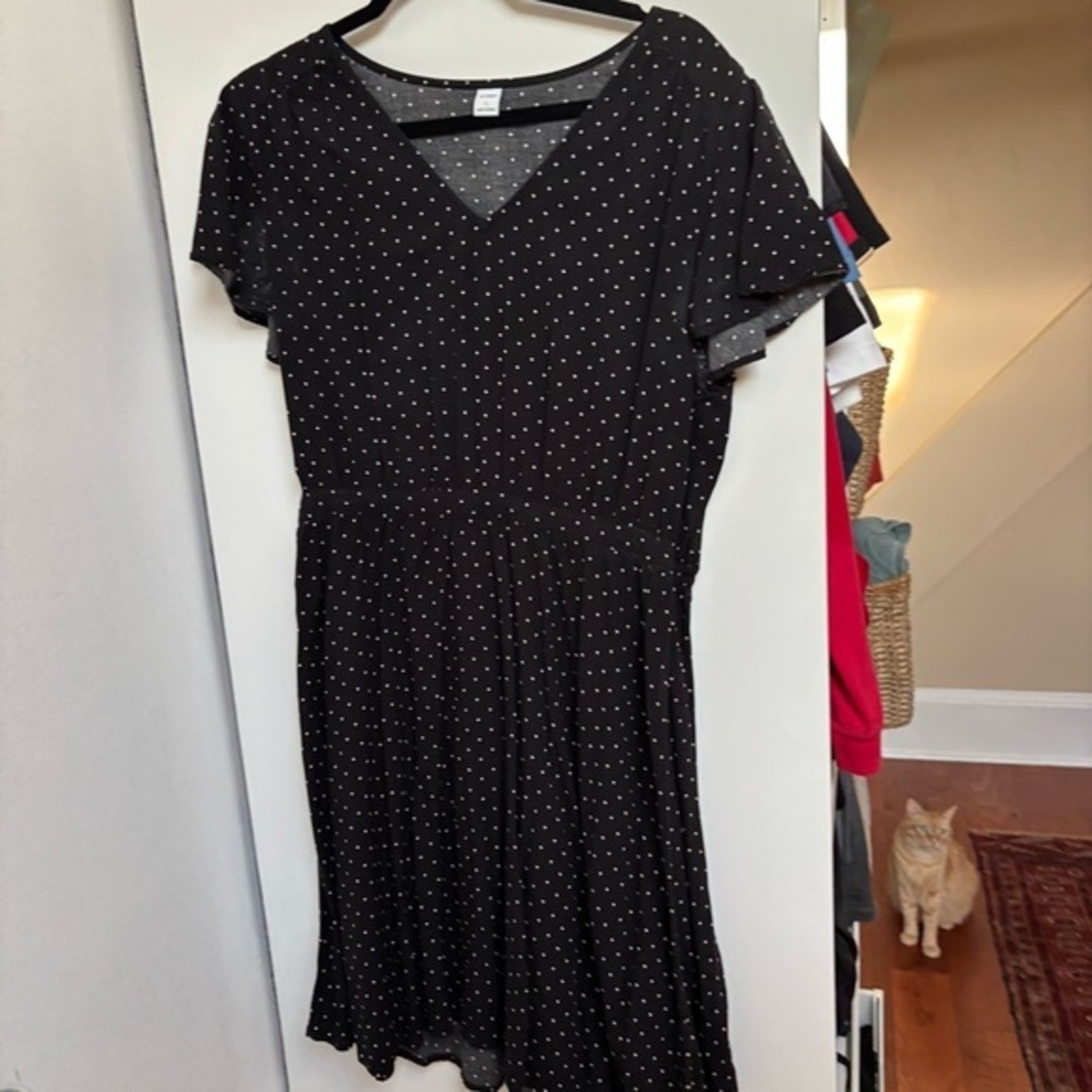 Elegant Black Polka Dot Dress